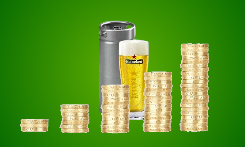 Heineken fust steeds duurder